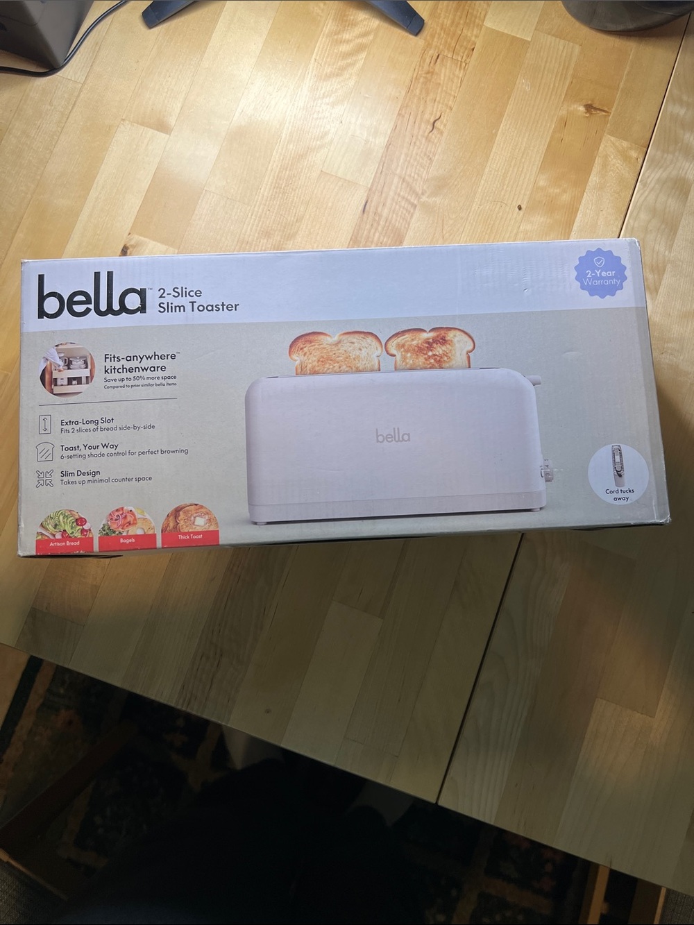 Bella 2-Slice Slim Toaster — White